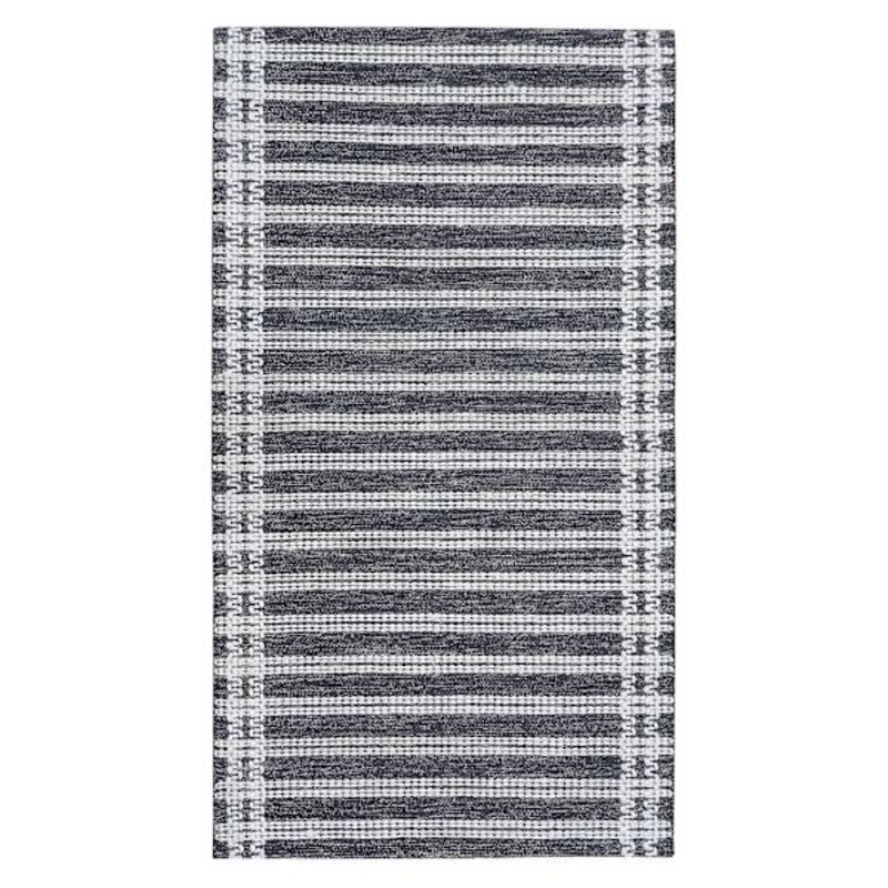 (B831) Goa Leni Black & Grey Accent Rug, 3×5