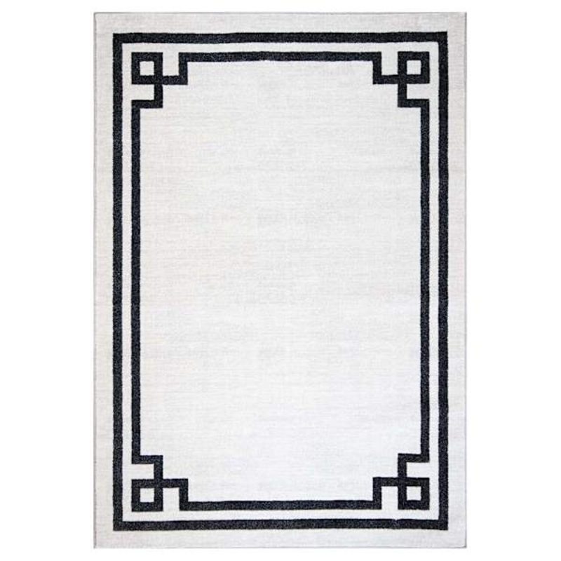 (B838) Providence Verona Ivory Key Border Area Rug, 5×7