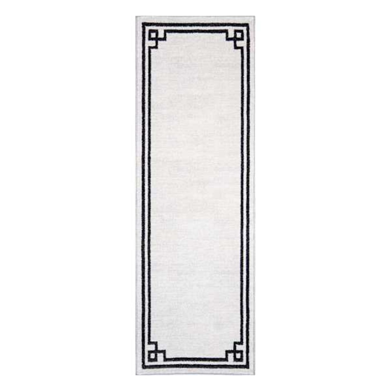 (B838) Verona Ivory Key Border Runner, 2×6