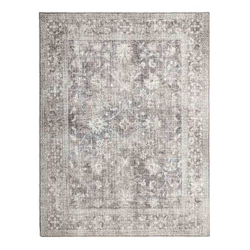 (B844) Vintage Distressed Medallion Accent Rug, 27×45