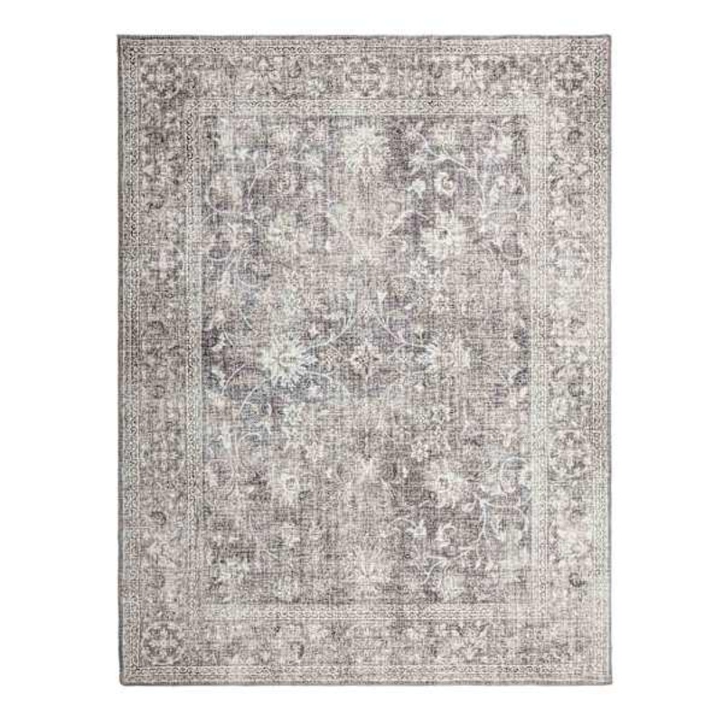 (B844) Vintage Distressed Medallion Accent Rug, 3×5