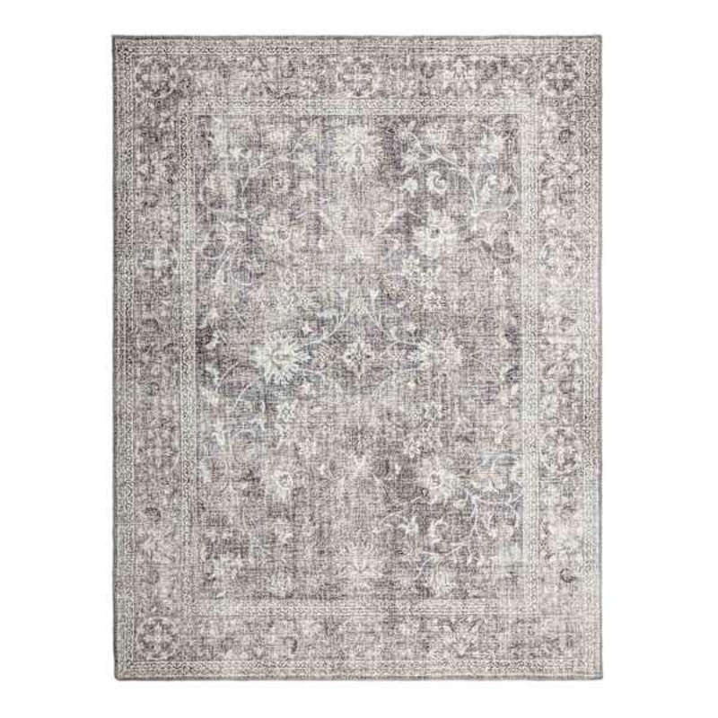 (B844) Vintage Distressed Medallion Area Rug, 5×7