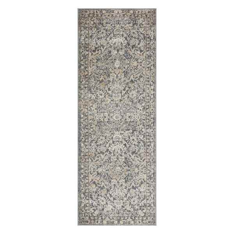 (B849) Providence Villa Grey Floral Runner, 2×6