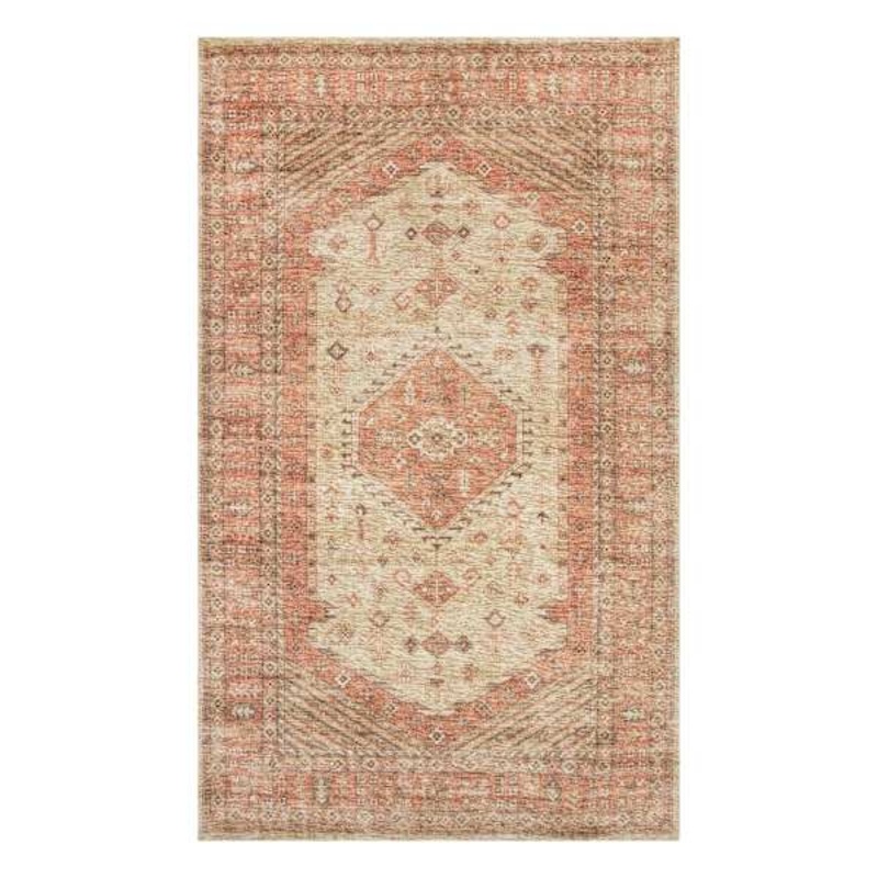 (B858) Rune Red Multi Accent Rug, 3×5