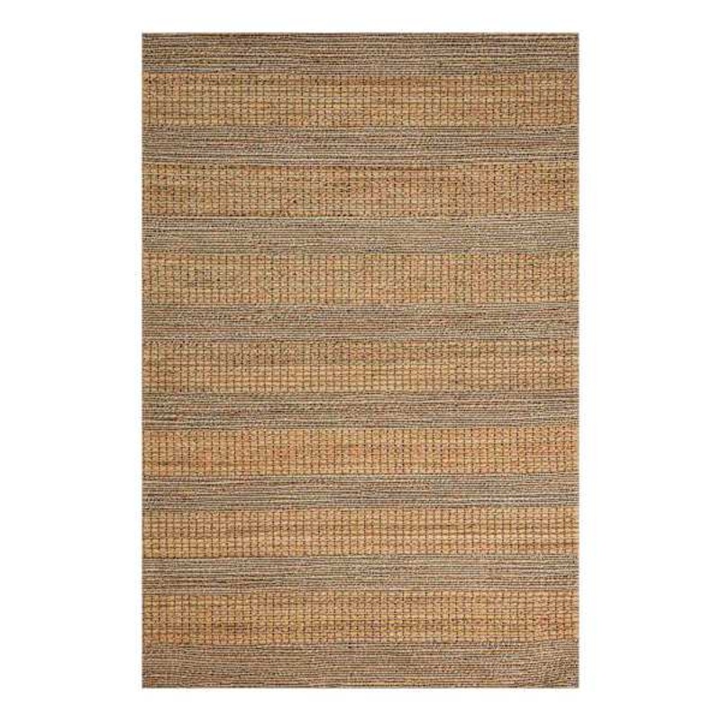 (B870) Found & Fable Aaron Brown & Natural Striped Jute Area Rug, 5×7