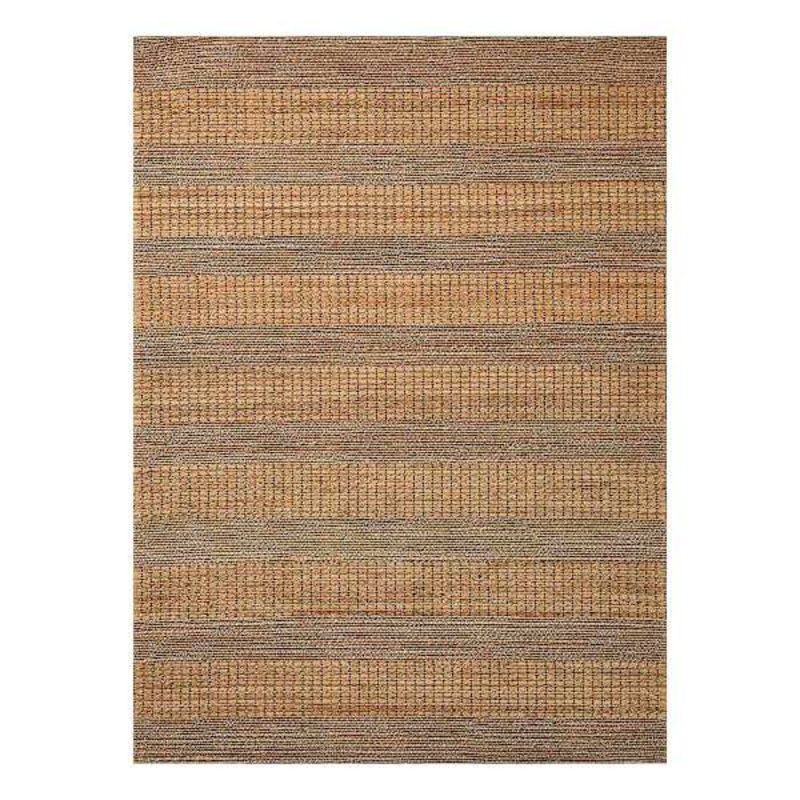 (B870) Found & Fable Aaron Brown & Natural Striped Jute Area Rug, 8×10