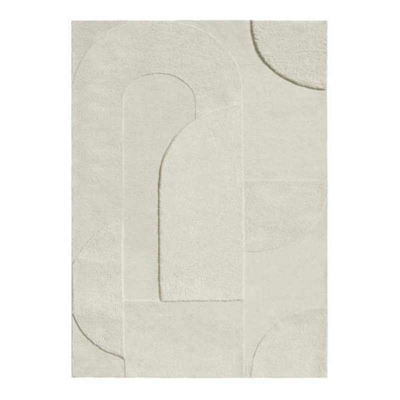 (B884) Crosby St. Ivory High-Low Area Rug, 5×7