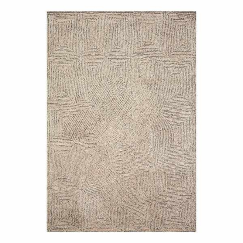 (B886) Boulder Tan & Brown Geometric Area Rug, 8×10
