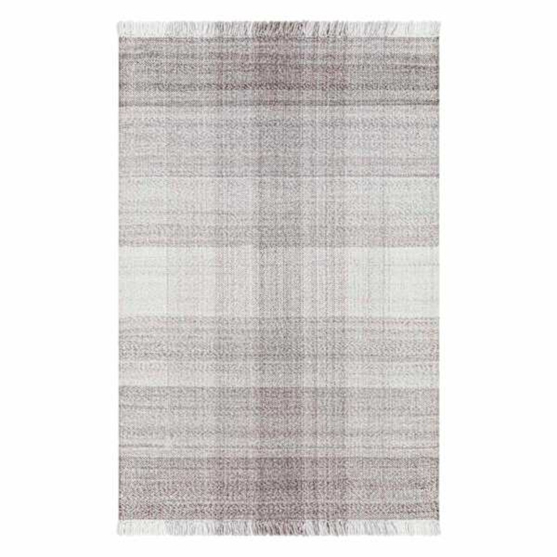 (B887) Primrose Tartan Grey Area Rug, 8×10