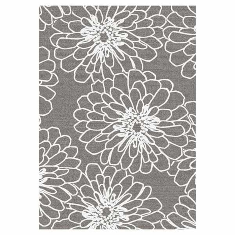 (D161) Gloucester Marigold Printed Grey Area Rug, 3×5