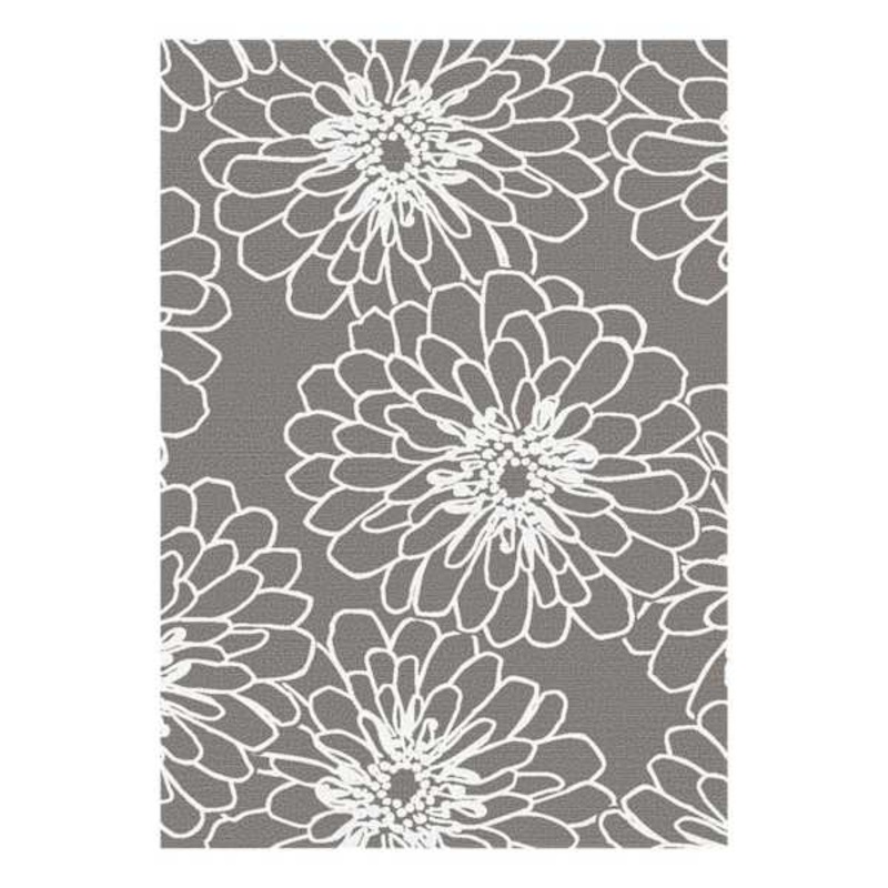 (D161) Gloucester Marigold Printed Grey Area Rug, 7×10