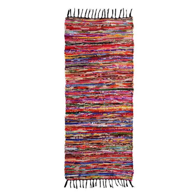 (D410) Polar Chindi Fleece Multicolor Runner, 2×5