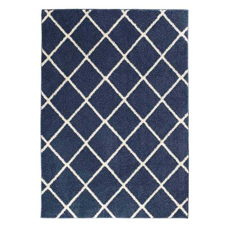 (D429) Brampton Blue Tufted Area Rug With Non-Slip Back, 5×7