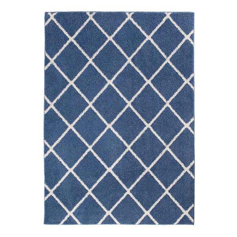 (D429) Brampton Blue Tufted Area Rug With Non-Slip Back, 8×10