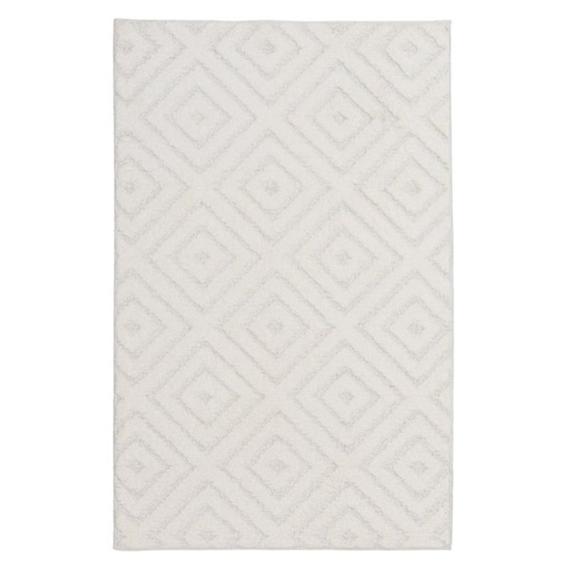 (D456) Ronin Ivory Tufted Non-Slip Area Rug, 3×5