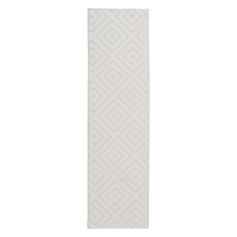 (D456) Ronin Ivory Tufted Non-Slip Runner, 2×7