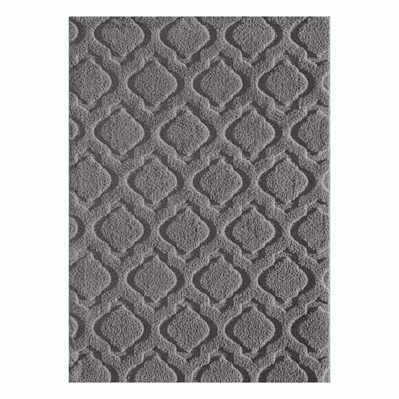 (D458) Jardel Grey Tufted Area Rug with Non-Slip Back, 5×7