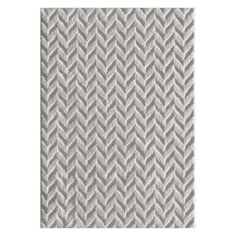 (D460) Salazar Herringbone Grey Tufted Accent Rug with Non-Slip Back, 3×5