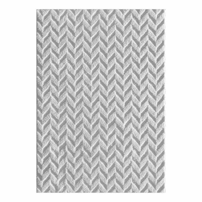 (D460) Salazar Herringbone Grey Tufted Area Rug with Non-Slip Back, 5×7