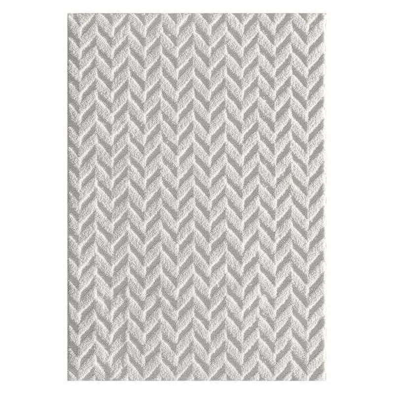 (D460) Salazar Herringbone Grey Tufted Area Rug With Non-Slip Back, 8×10