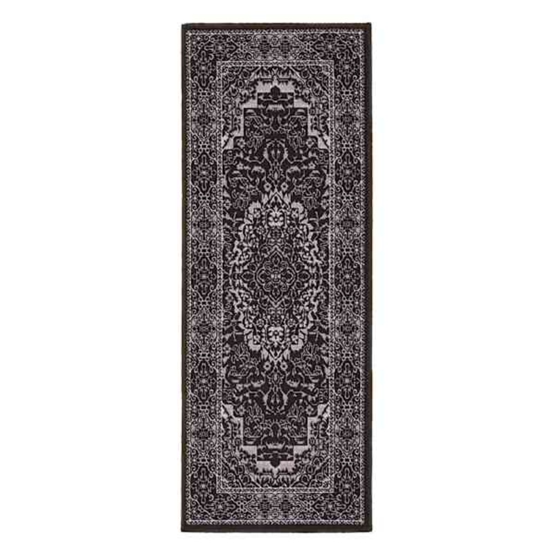 (D475) Black Medallion Runner, 2×5
