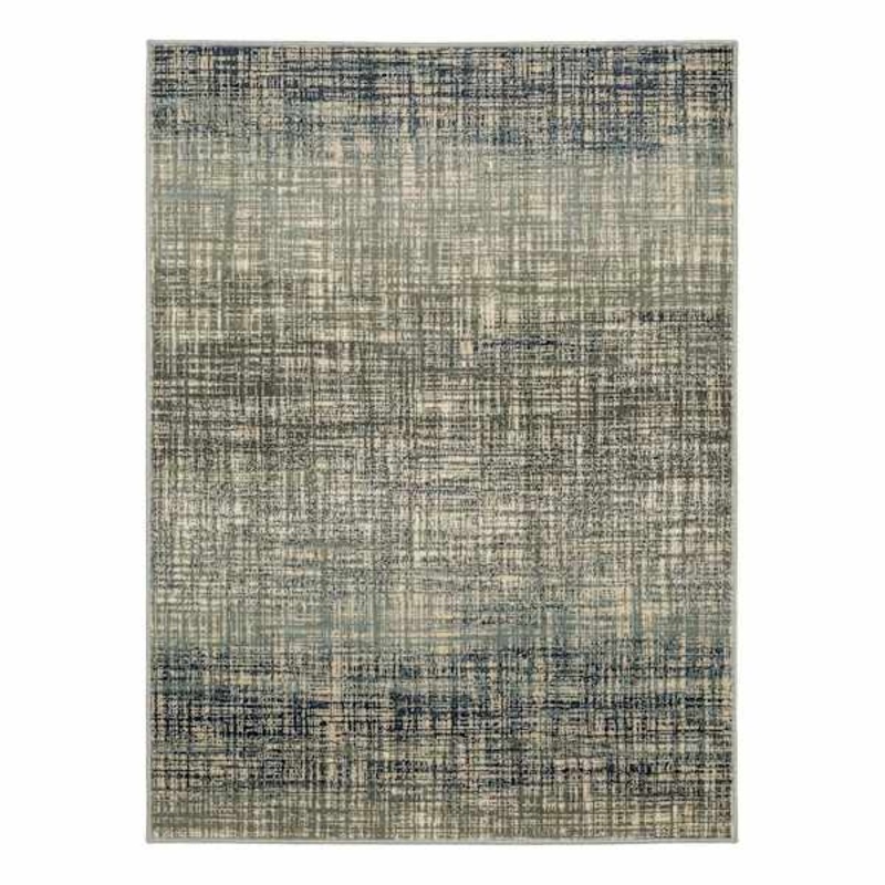 (D476) Addison Blue Abstract Contemporary Area Rug, 5×7