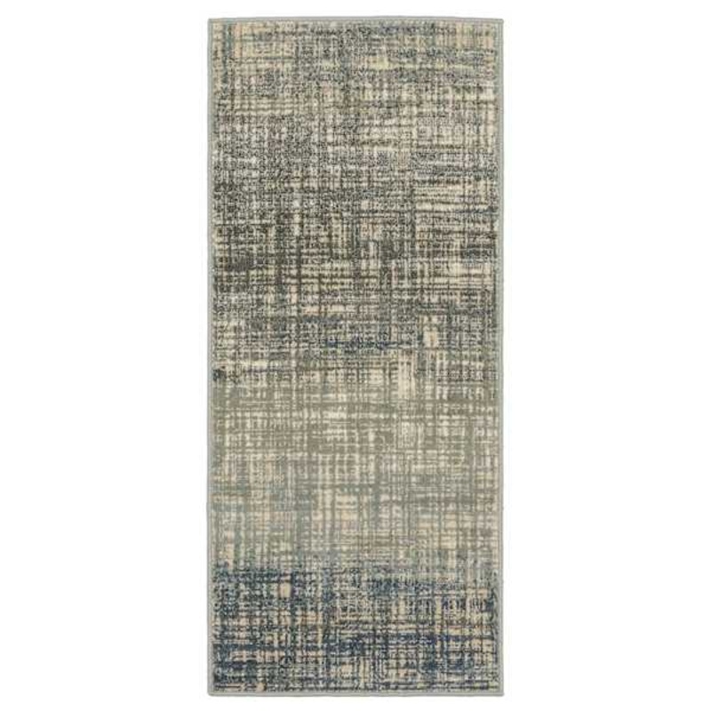 (D476) Addison Blue Abstract Contemporary Runner, 2×5