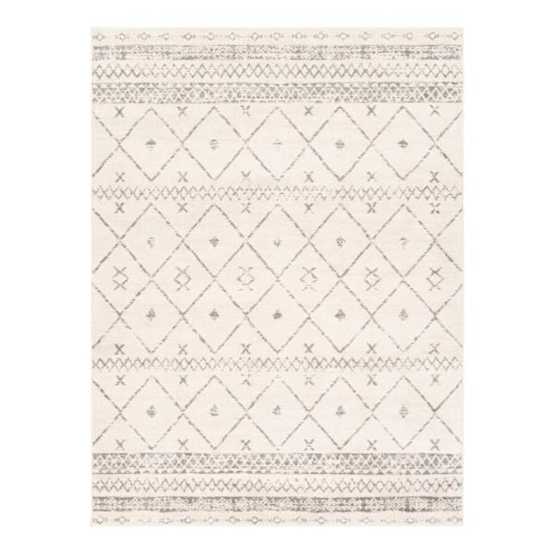 (D483) Found & Fable Roma Ivory Diamond Design Area Rug, 5×7