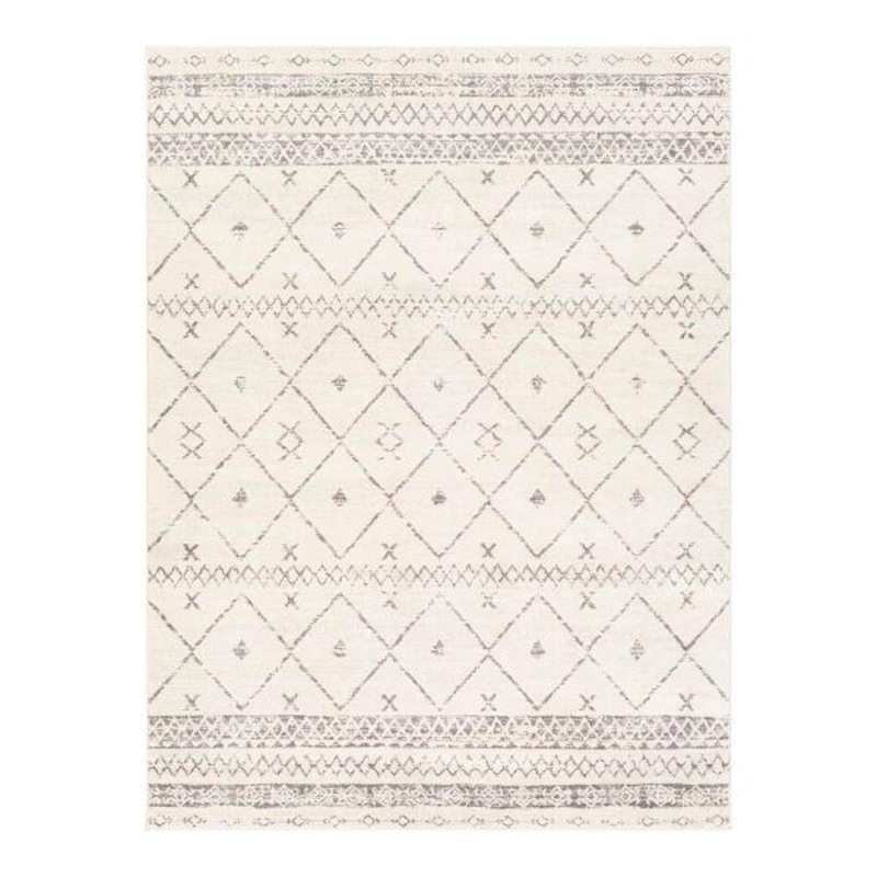 (D483) Found & Fable Roma Ivory Diamond Design Area Rug, 8×10