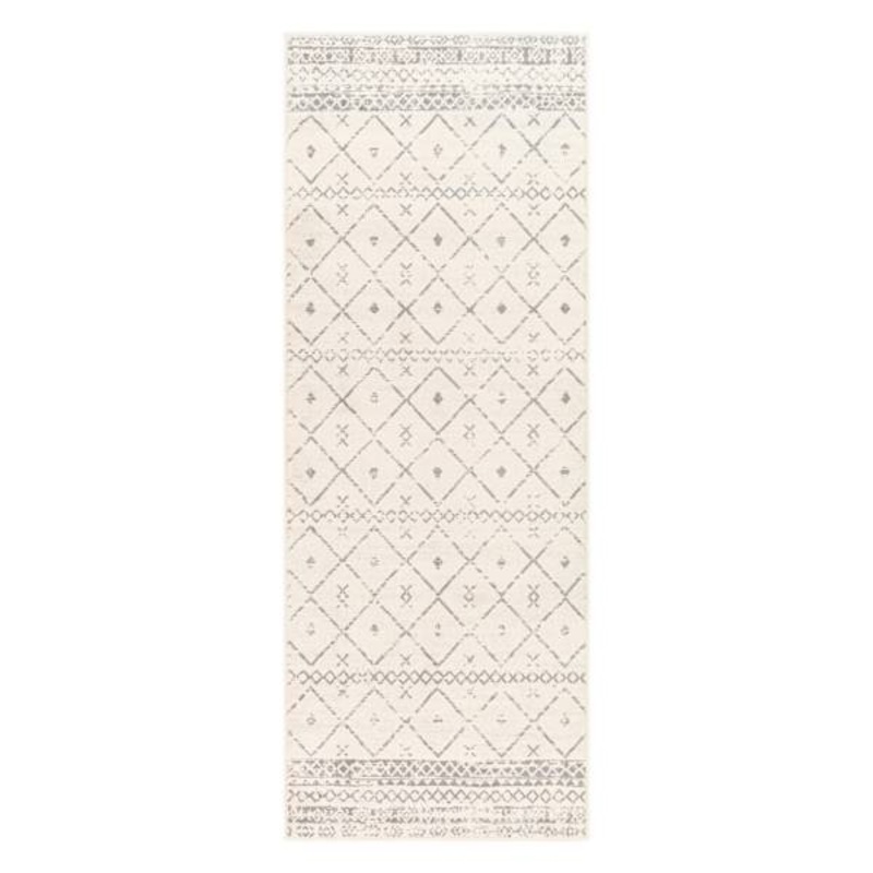 (D483) Found & Fable Roma Ivory Diamond Design Runner, 2×7