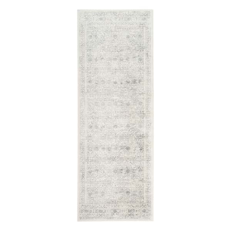 (D487) Providence Roma Ivory & Grey Medallion Runner, 2×7