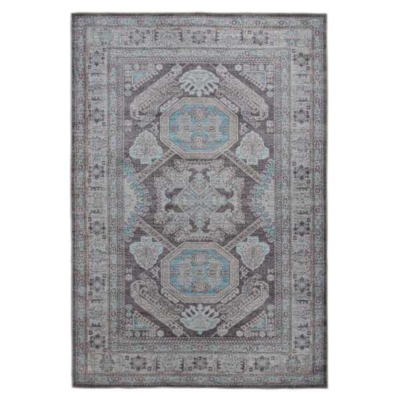 (D489) Eastview Grey Medallion Area Rug, 8×10