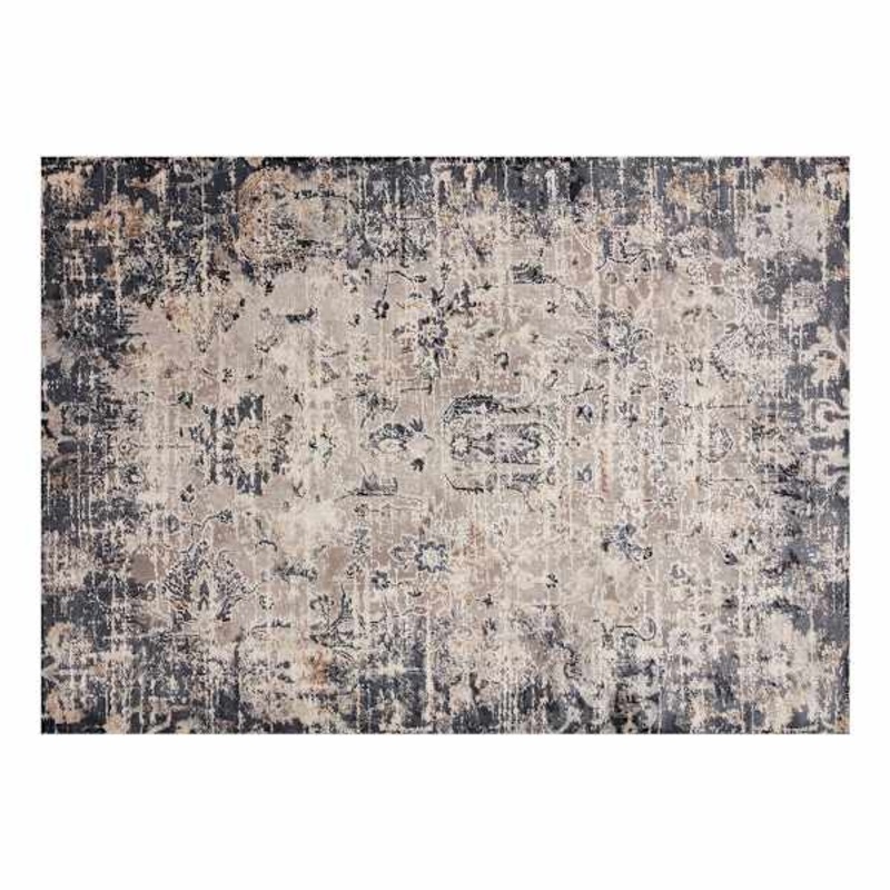 (D492) Honeybloom Muneer Blue & Beige Area Rug, 5×8