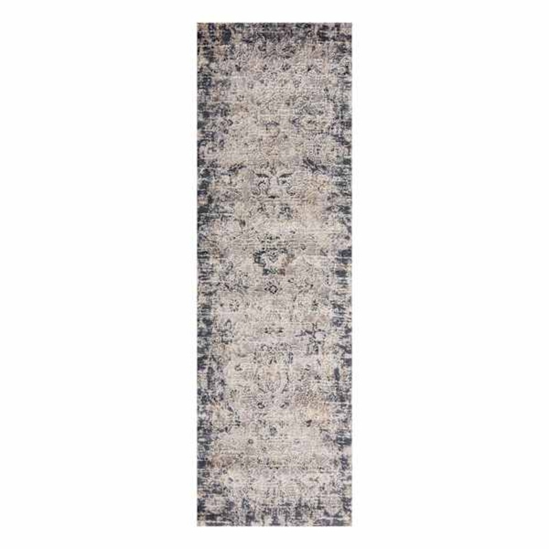 (D492) Honeybloom Muneer Blue & Beige Runner, 2×7