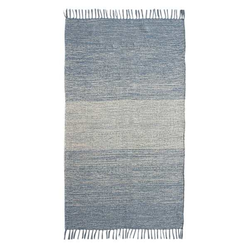 (D522) Blue Ombre Fringe Accent Rug, 3×5