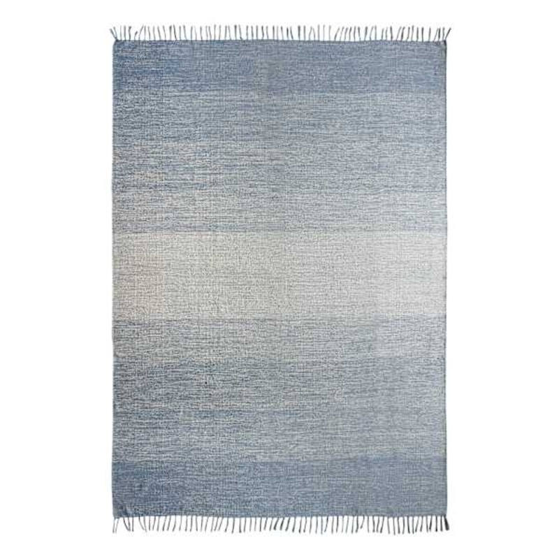 (D522) Blue Ombre Fringe Area Rug, 7×10