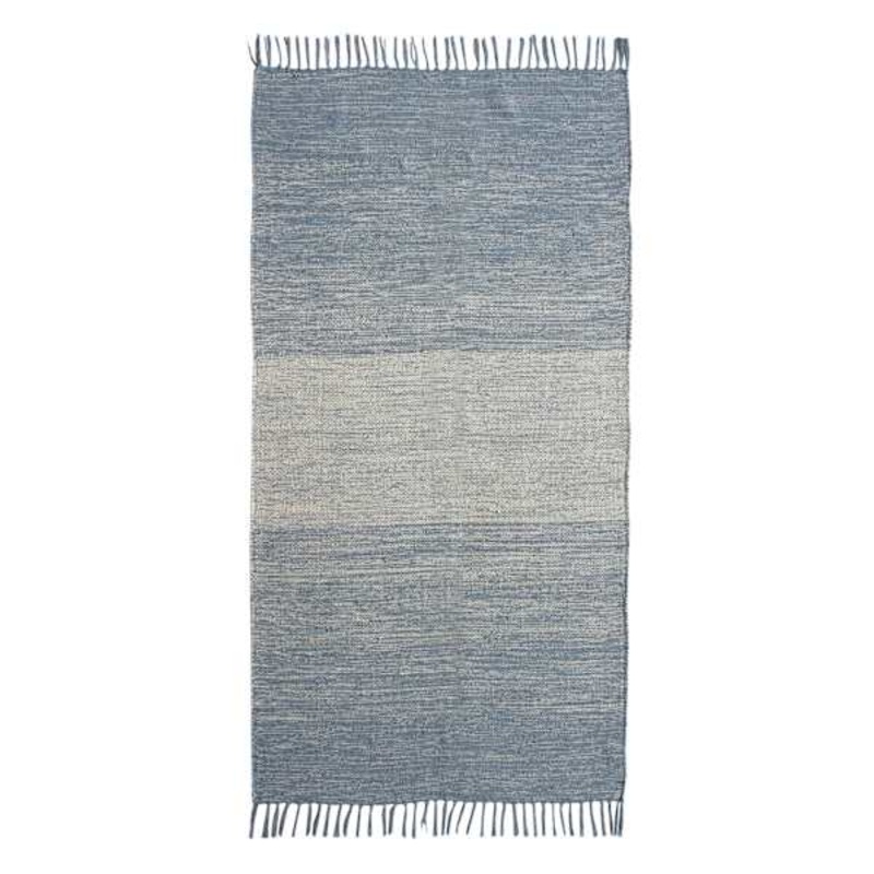(D522) Blue Ombre Fringe Runner, 2×5