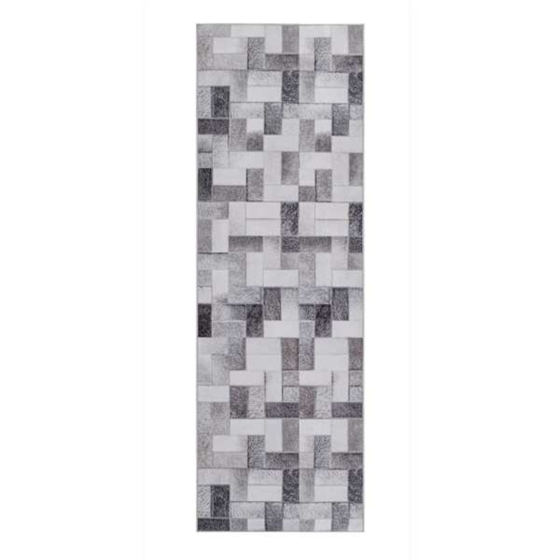 (D537) Crosby St. Nova Grey Printed Runner, 2×7