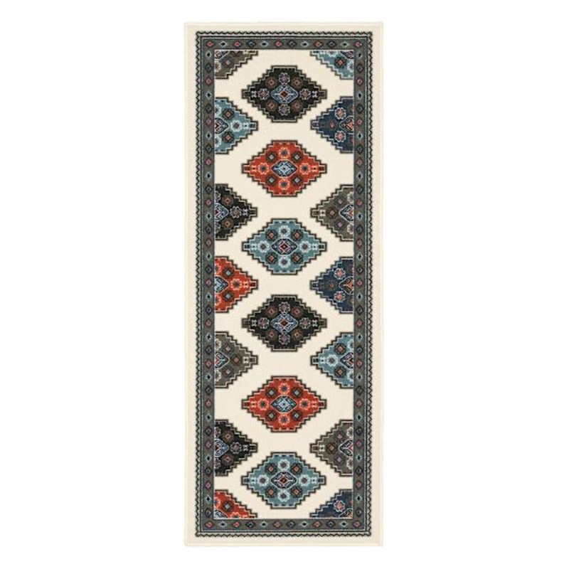 (D543) Canyon Blue & Red Runner, 2×5