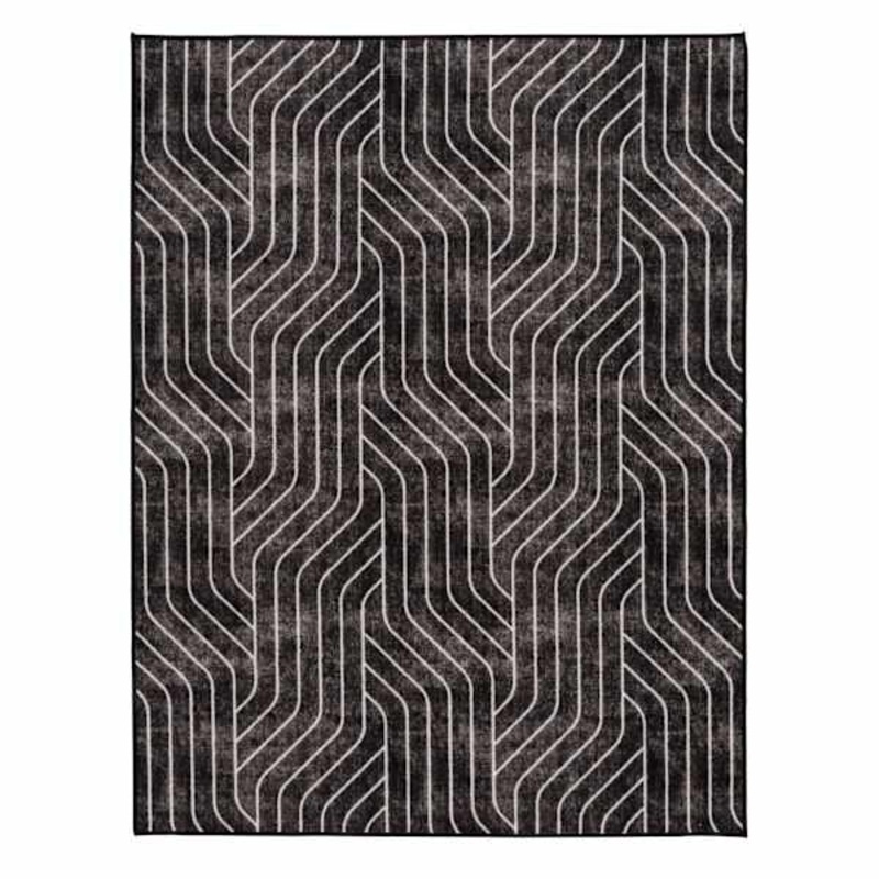 (D563) Venus Black & Grey Area Rug, 4×6