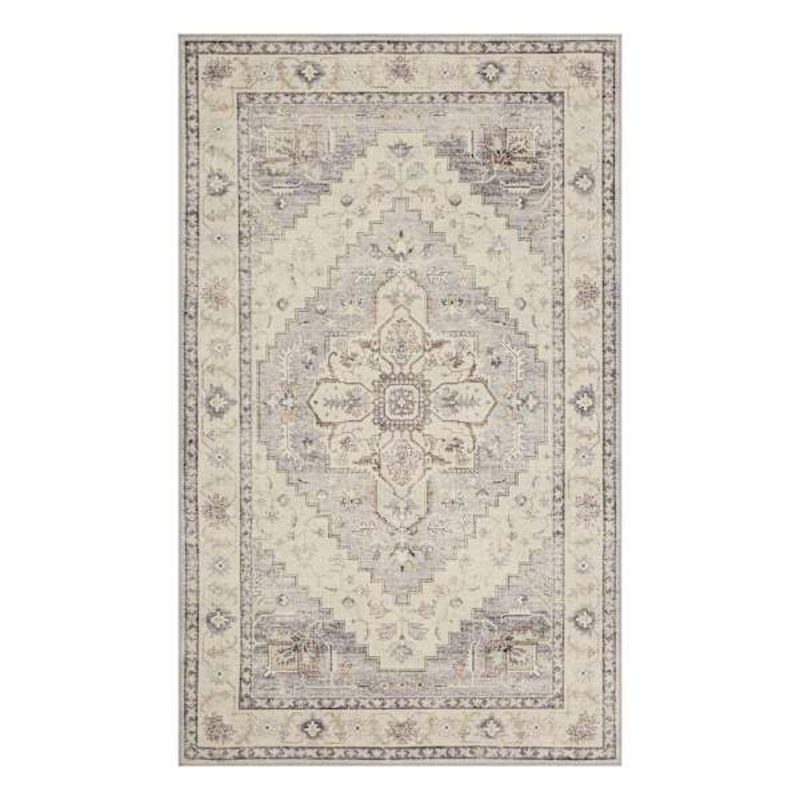 (D576) Honeybloom Grand Villa Taupe Medallion Accent Rug, 3×5