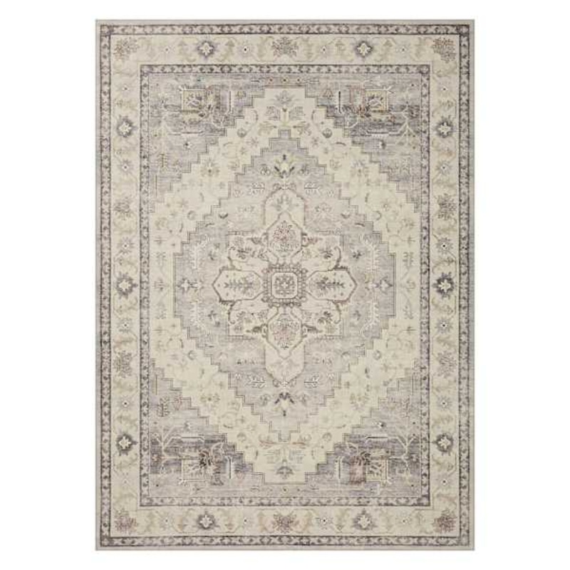 (D576) Honeybloom Grand Villa Taupe Medallion Area Rug, 5×7
