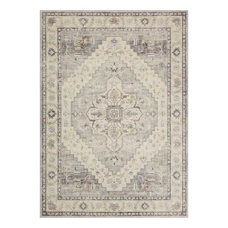(D576) Honeybloom Grand Villa Taupe Medallion Area Rug, 8×10