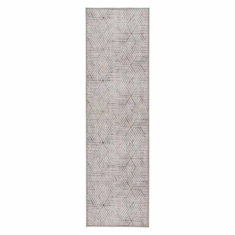(D584) Venus Grey Geometric Runner, 2×7