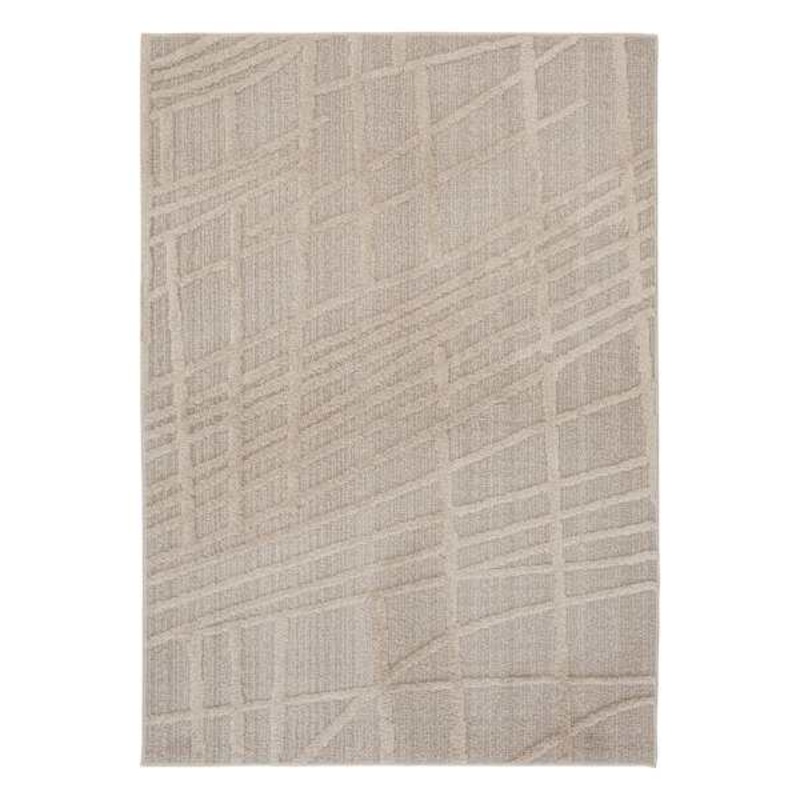 (D589) Beige Highlands Graphix Area Rug, 5×7