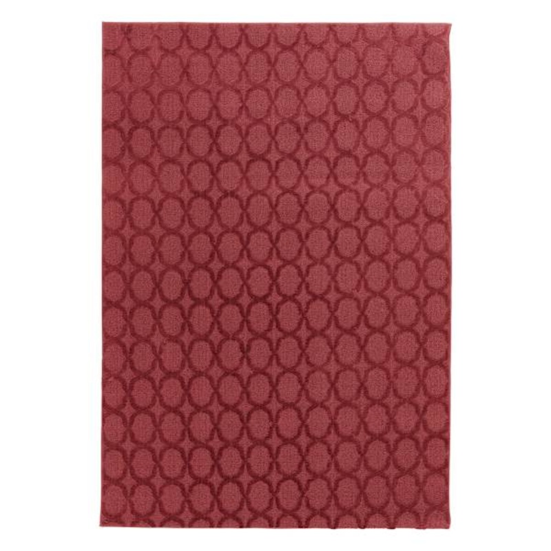 (D602) Verona Ruby Red Contour Area Rug, 5×7