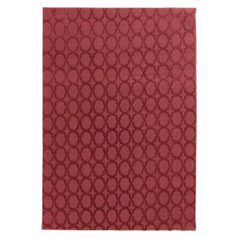 (D602) Verona Ruby Red Contour Area Rug, 8×10