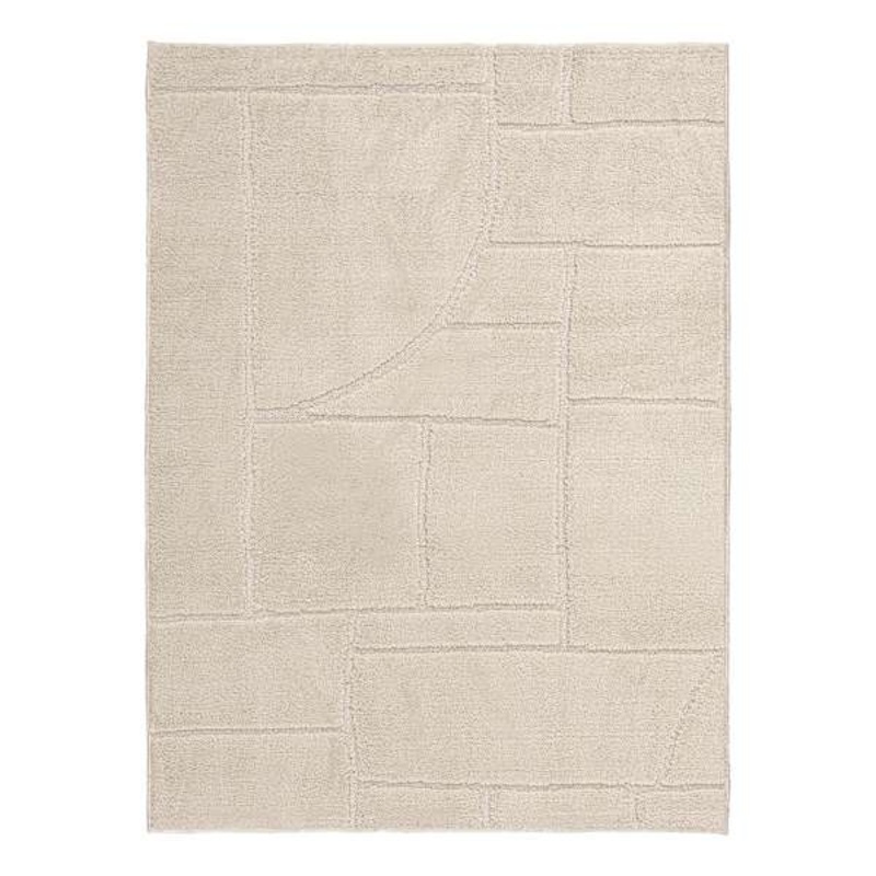(D607) Crosby St. Athena Cosmo Cream High-Low Accent Rug, 3×5