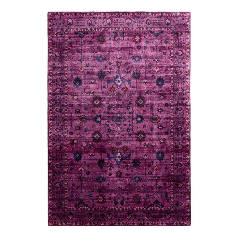 Econyl Fuchsia Traditional Style Tufted Recycled Nylon Area Rug
