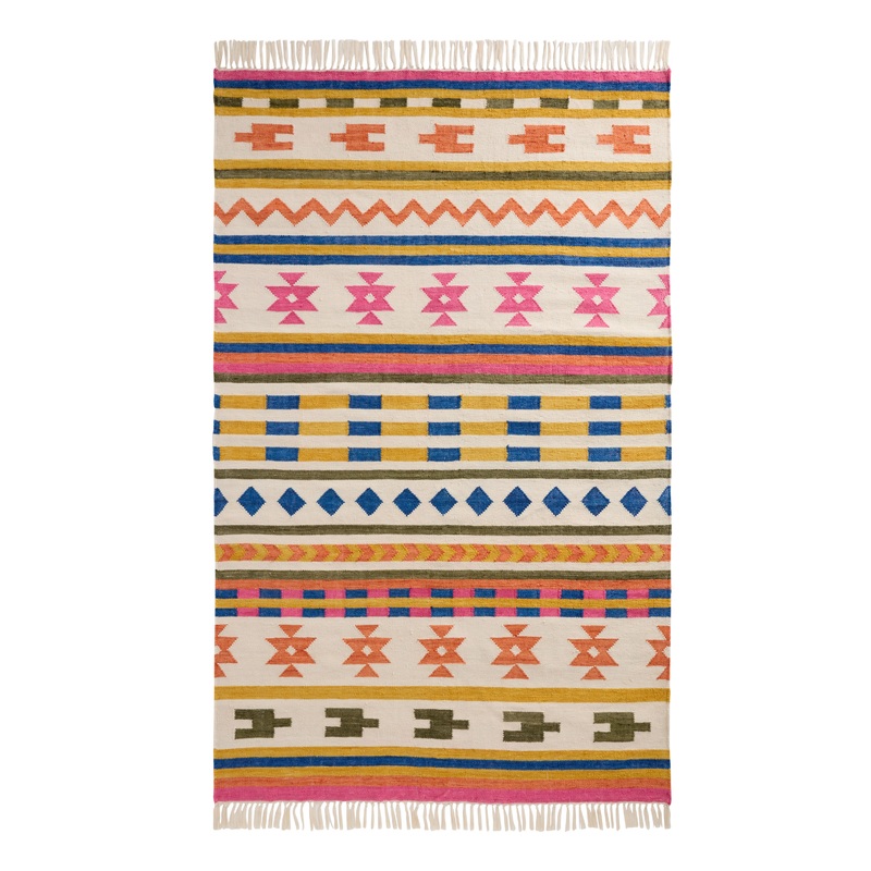 Sayulita Multicolor Kilim Style Recycled Indoor Outdoor Rug